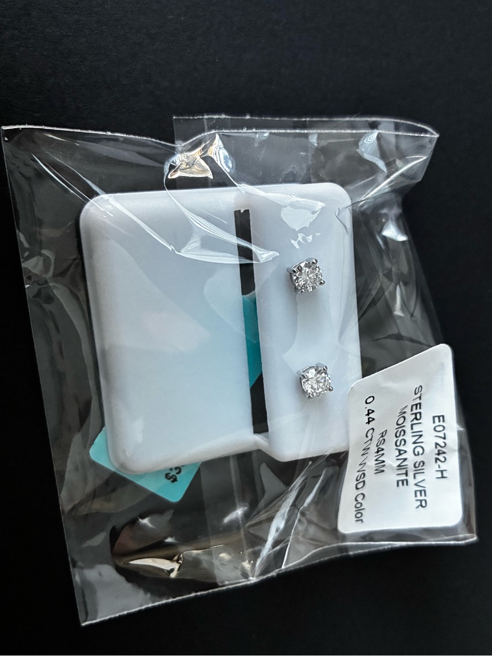 Sterling Silver Moissanite Stud Earrings - Clear 0.44 CTW VVSD Color